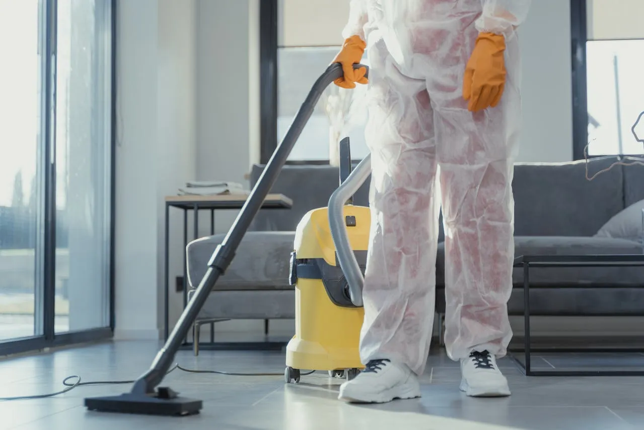 Floors being cleaned and polished